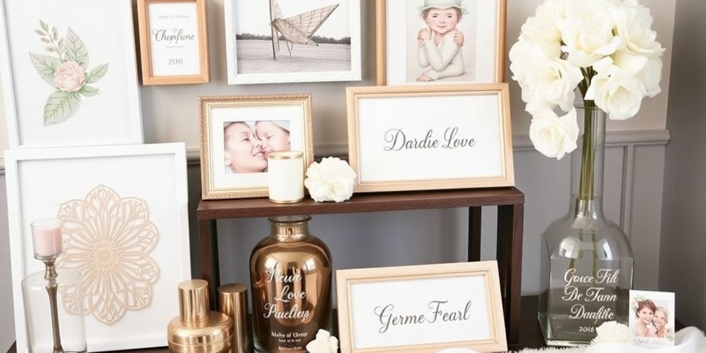 Unique art and decor gifts for the bride.