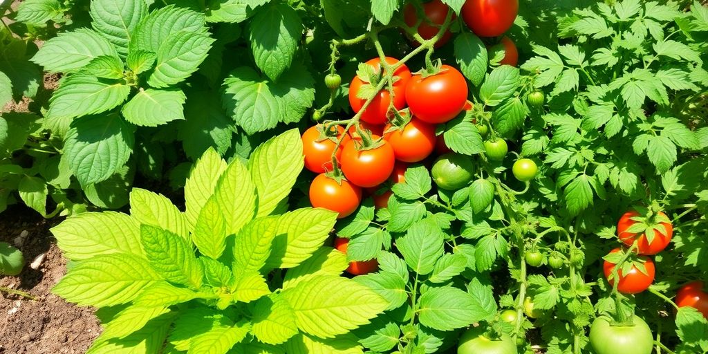 Gemüse im Garten, die gut zusammenwachsen.
