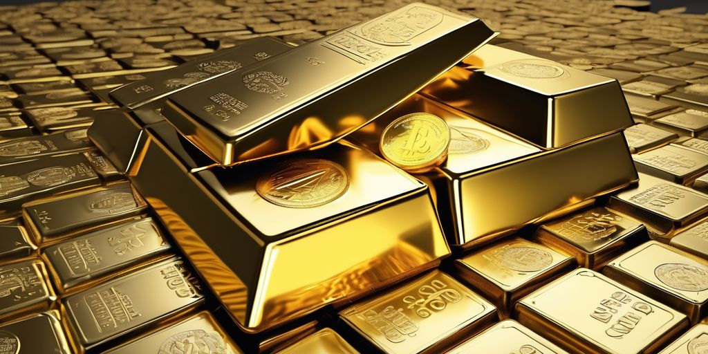 gold bars and coins with inflation graph