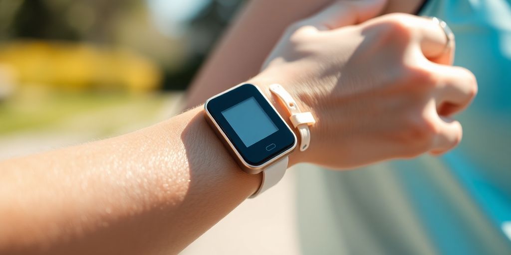 Person using a glucose monitor