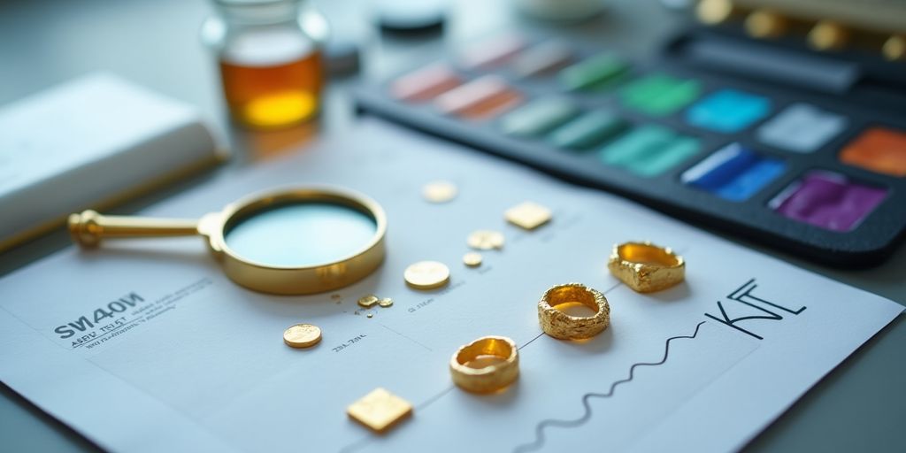 Kit de test de pureté de l'or dentaire.