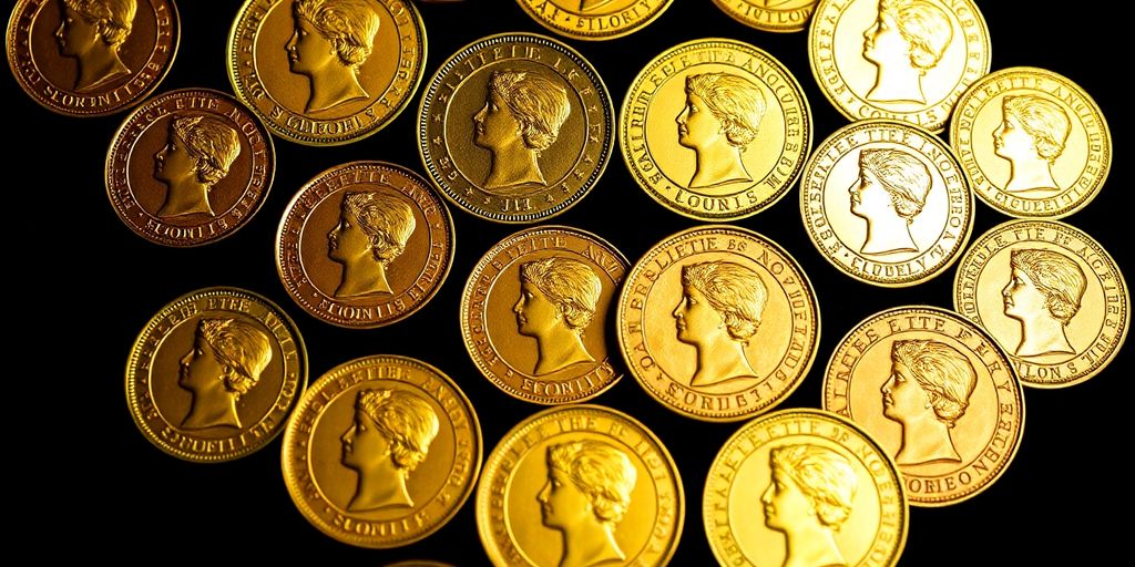 Une collection de pièces en or de Napoléon.