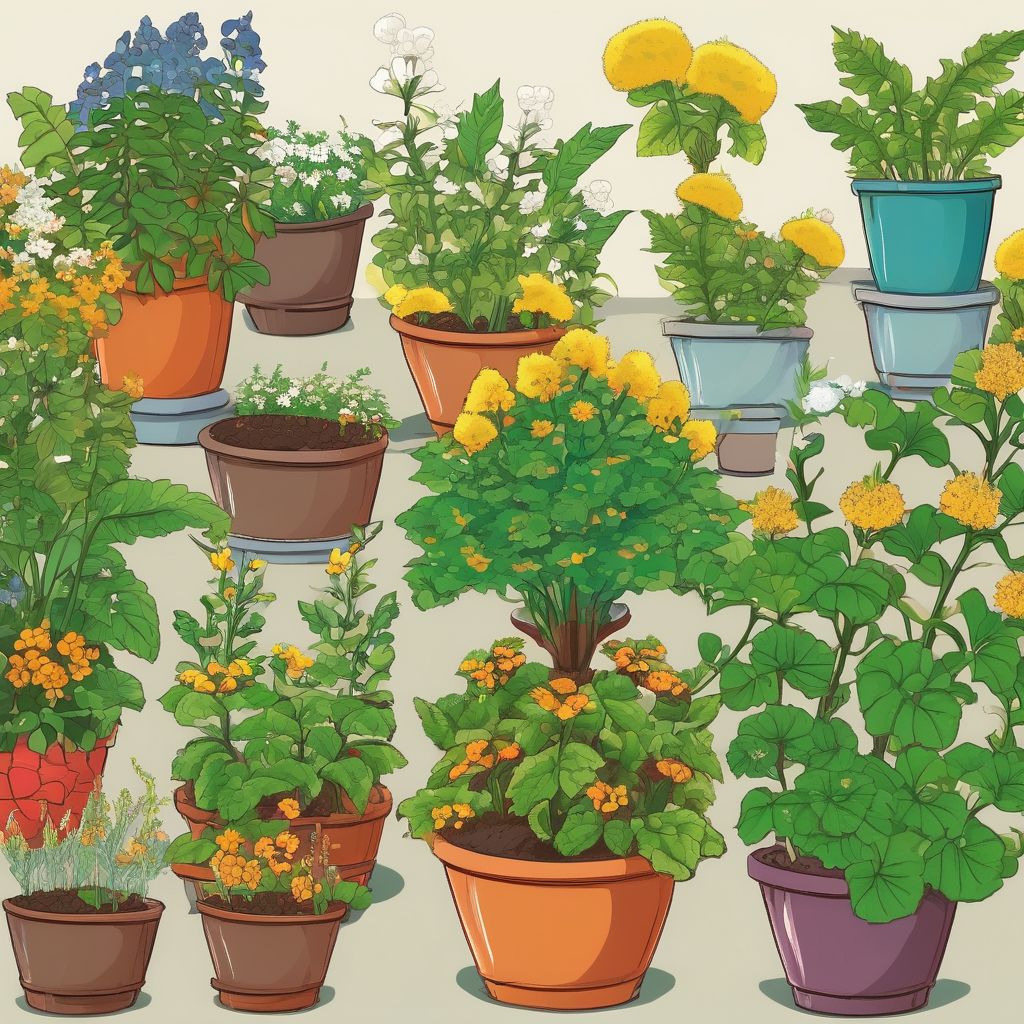 garden plants with various types of fertilizers