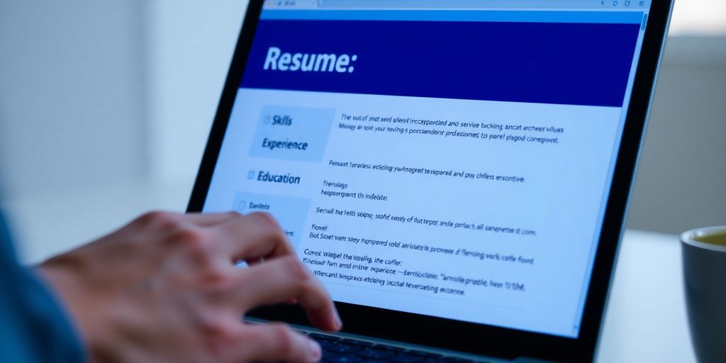 Laptop with business analyst resume