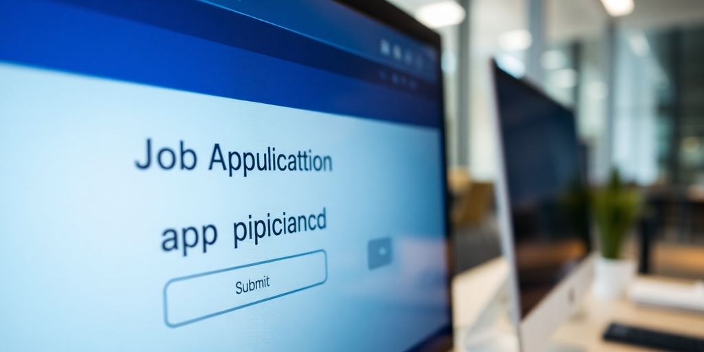 AI assisting job applications; digital interface.