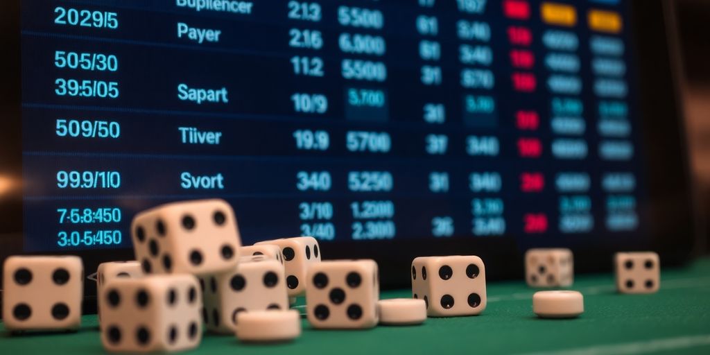 Sports betting odds and dice.