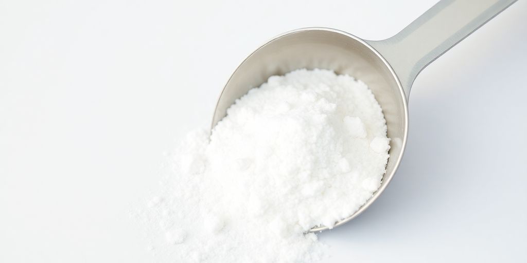 White D-mannose powder in a scoop.