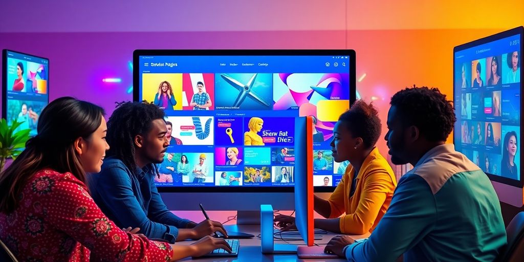 Ambiente colaborativo em torno de anúncios digitais.