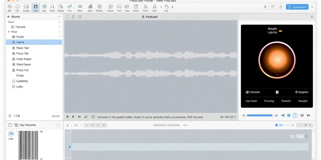 Podcast editing software interface.