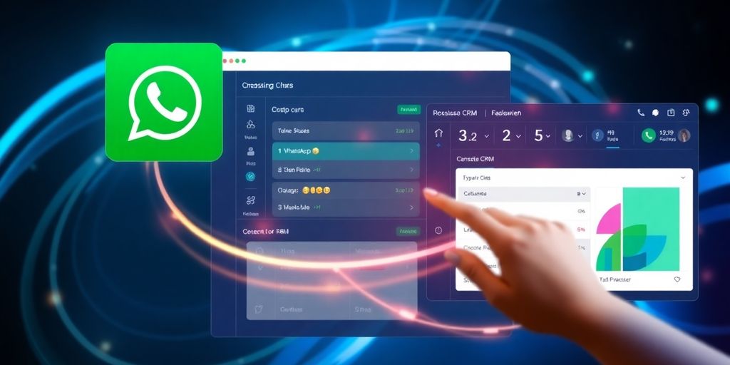 WhatsApp y CRM conectados digitalmente.
