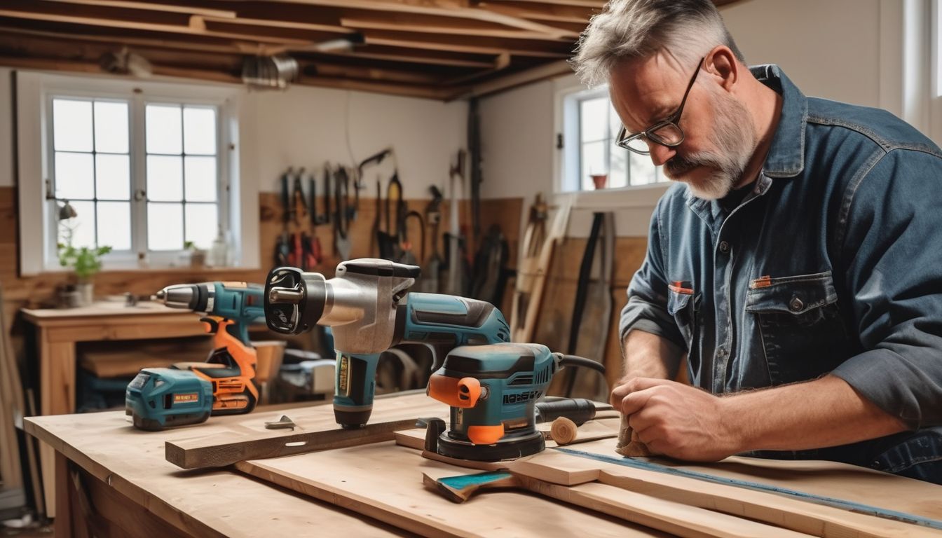 person using sustainable DIY tools in a home workshop