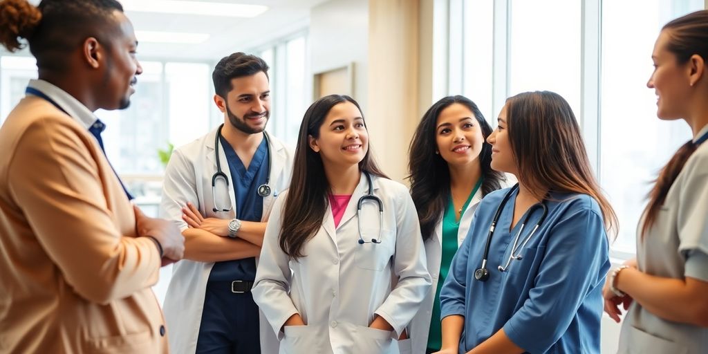 Medical professionals collaborating in a healthcare environment.