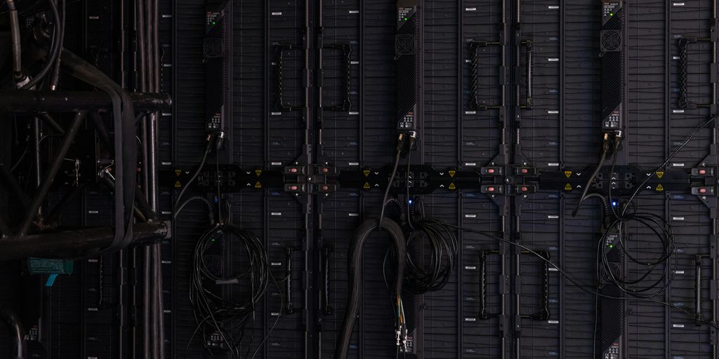 a close-up of a server room