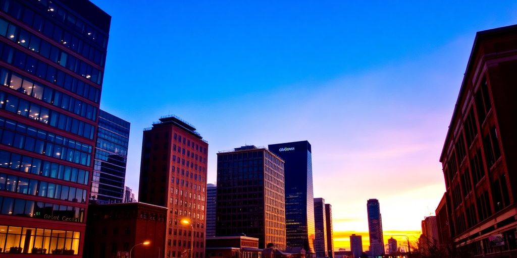 Oklahoma City skyline with brick buildings