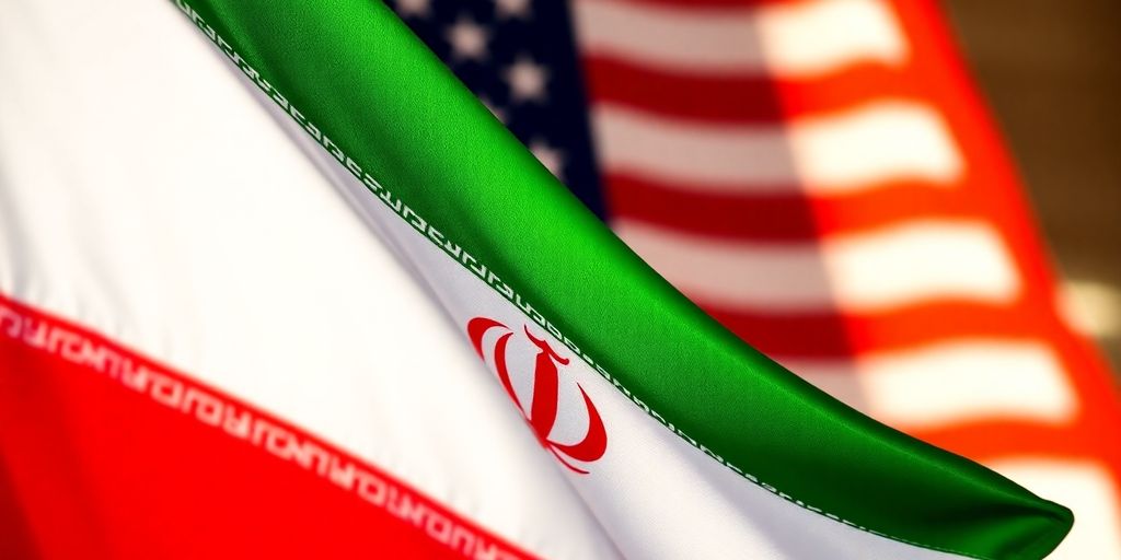 Drapeaux iraniens et américains flottant