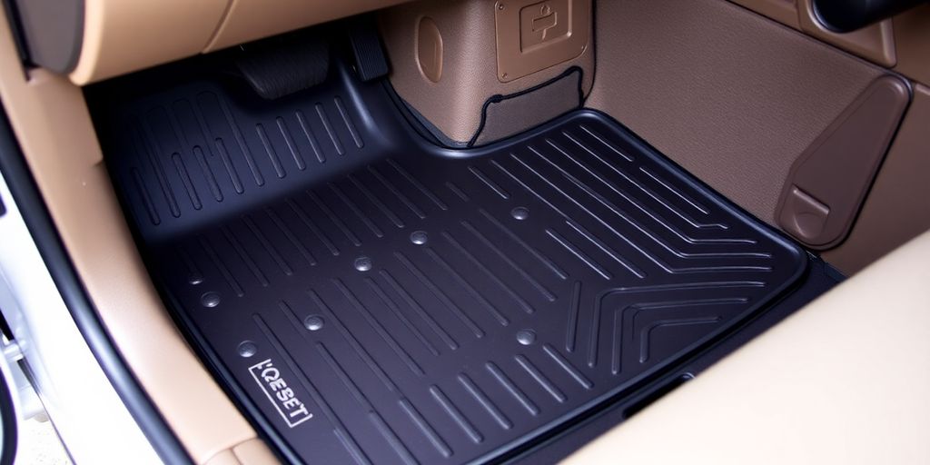 Durable car floor mats protecting vehicle carpet.