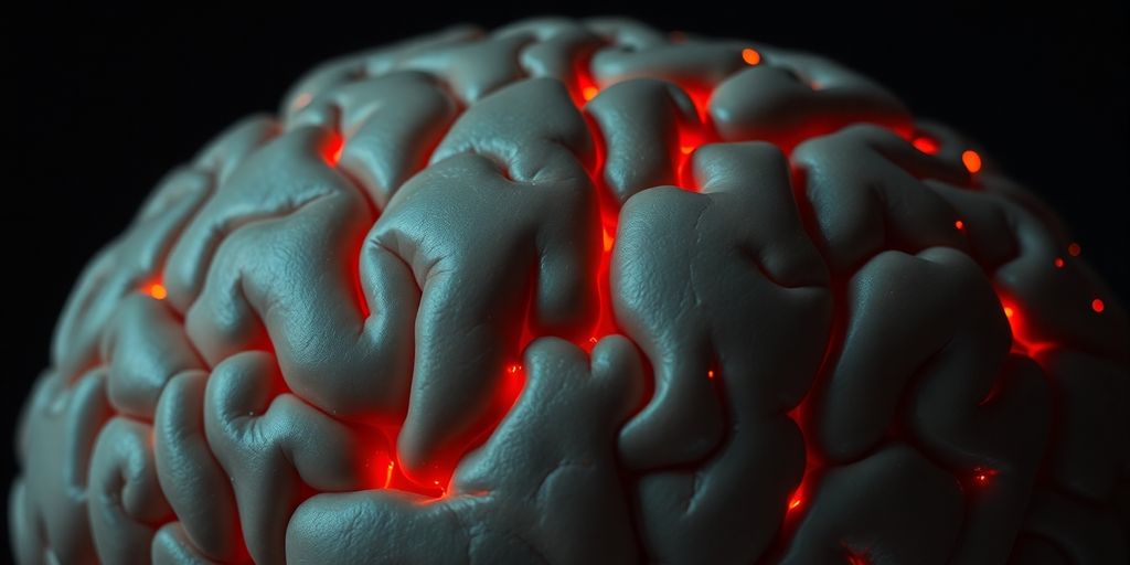 Brain with tangled, overstimulated neural pathways.