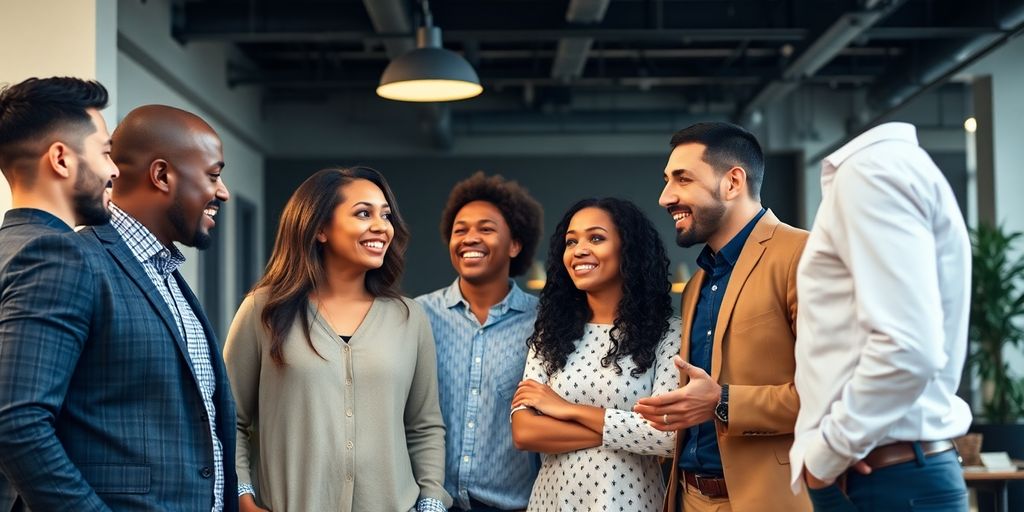 Collega's in gesprek, teamwork en zelfvertrouwen op de werkvloer