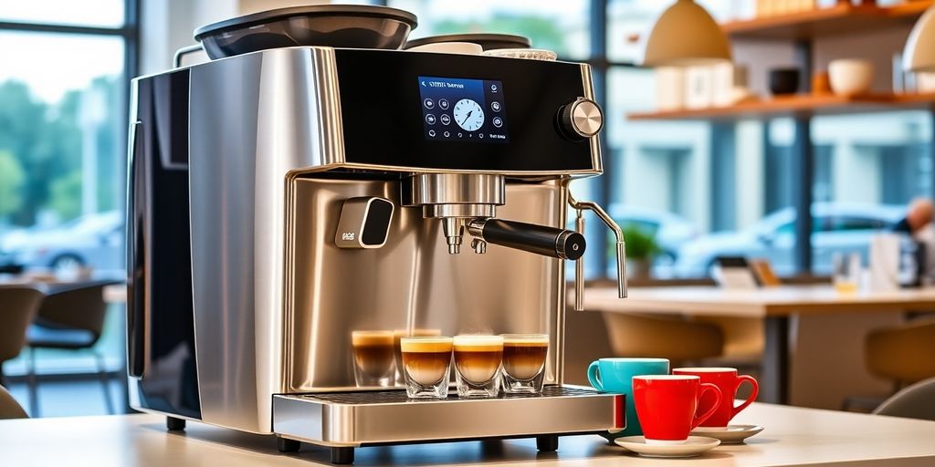 Wega Concept coffee machine in a modern café setting.