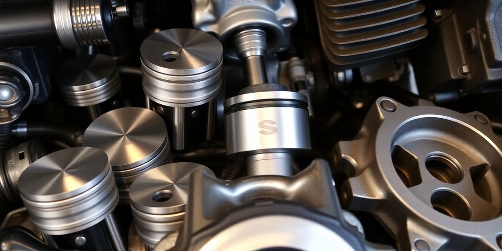 Cleaned Suzuki engine components ready for sale.