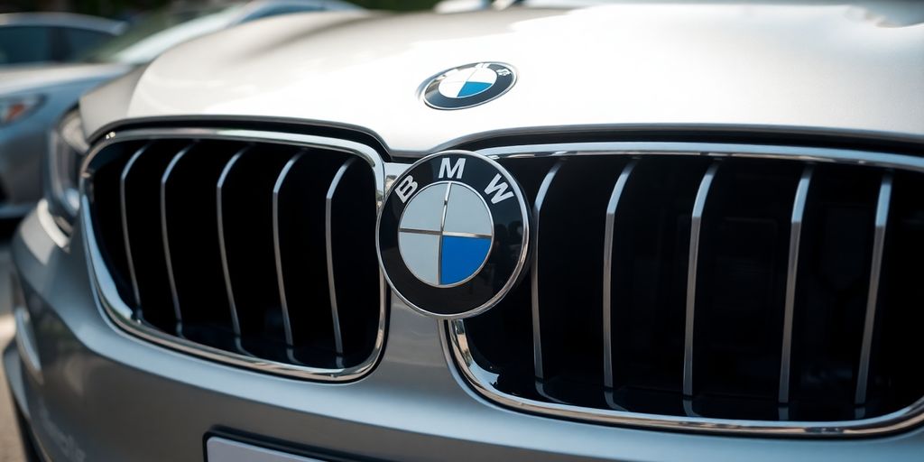 BMW emblem on a car grille.