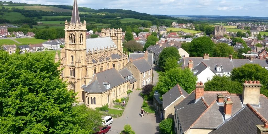 Scenic view of St Davids and its historic cathedral.
