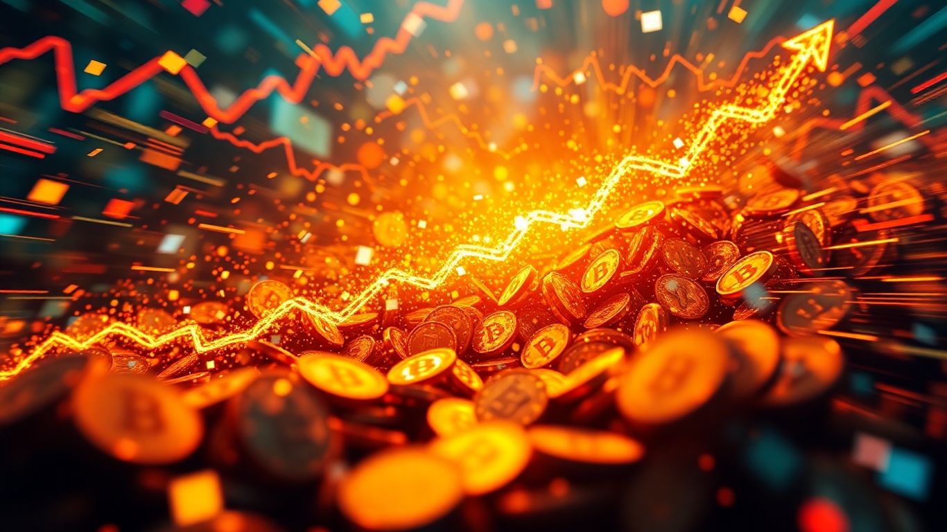 Crypto swing trading momentum with upward digital currency movements.