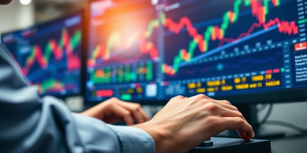 Trader analyzing Keltner Channel MT4 on computer.