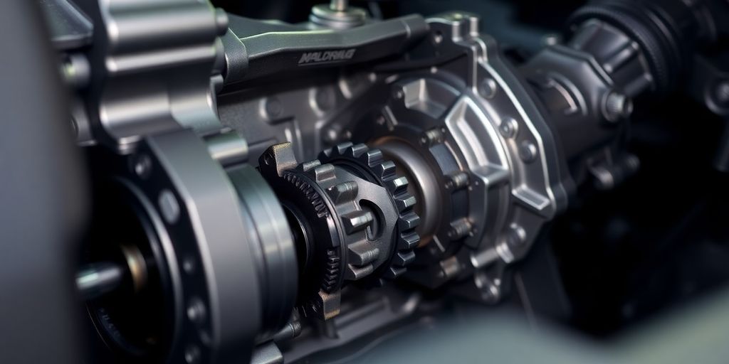 Close-up of a Ford Ranger transmission.