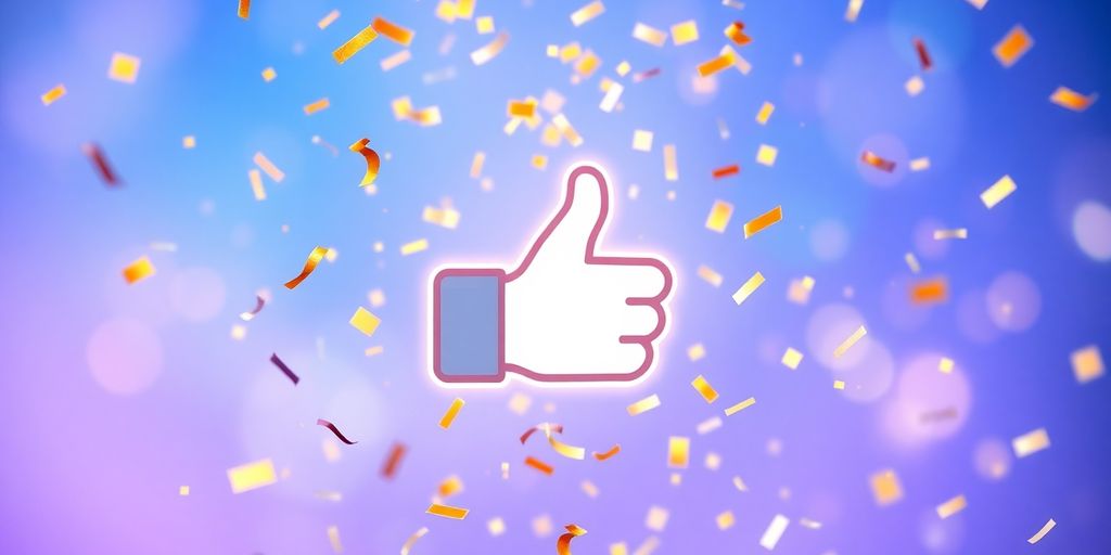 Facebook Contest Ideas. Facebook Contest Ideas. Vibrant confetti surrounding a stylized Facebook 'like' icon.
