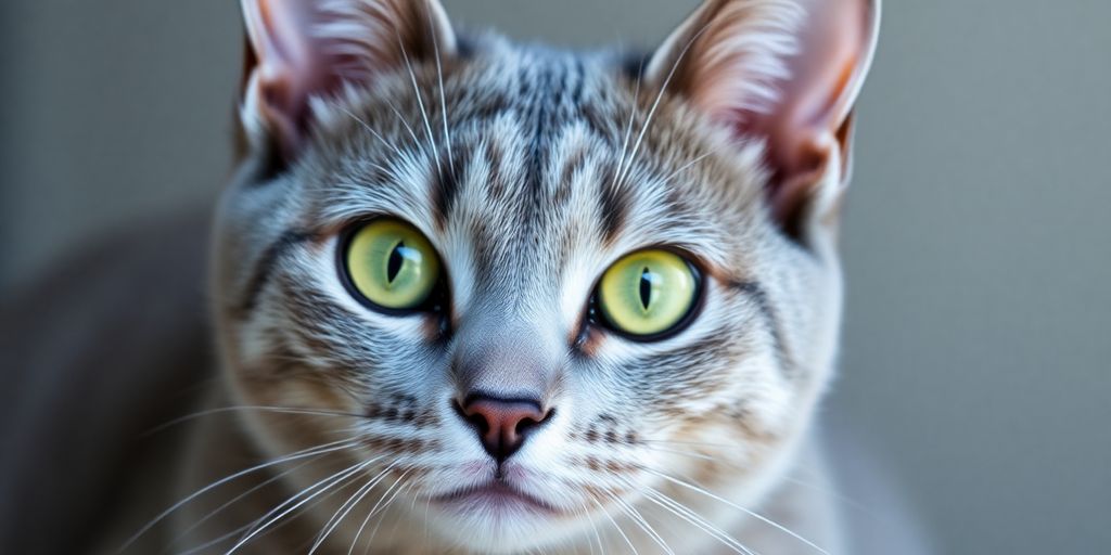 Close-up of a stunning Korat cat with a silver-blue coat.