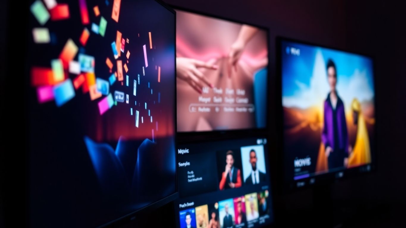 Interface IPTV moderne sur plusieurs écrans. Application IPTV