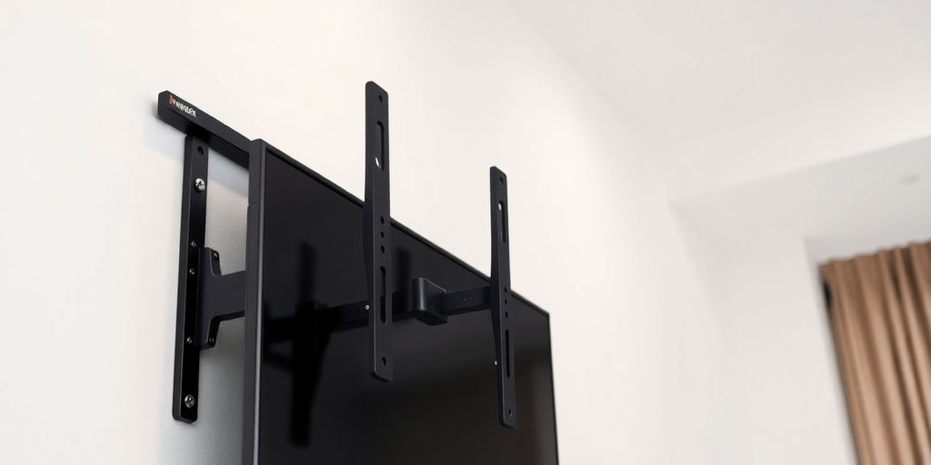Modern TV wall mount installed on a neutral wall.