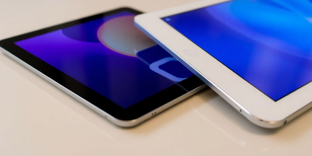 Two tablets, one Samsung, one iPad, side-by-side.