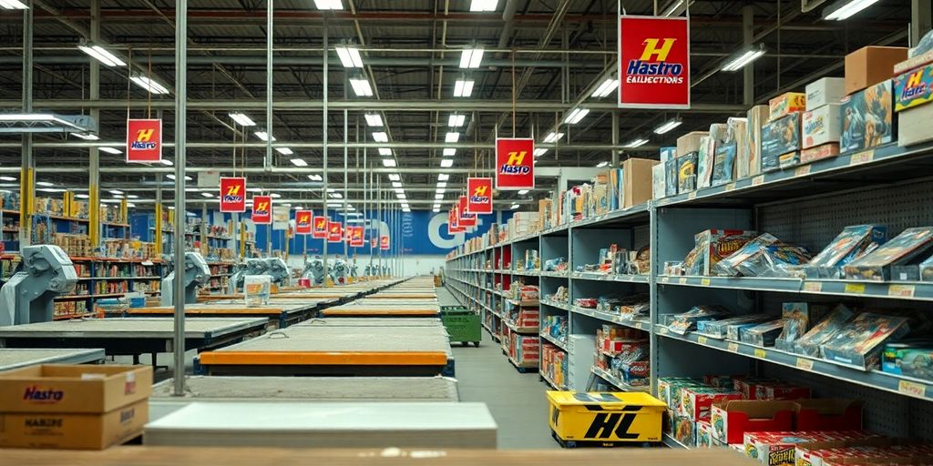 Empty toy factory highlighting recent Hasbro layoffs and industry changes.