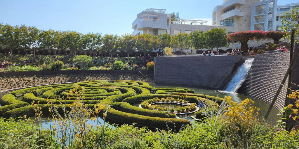 a maze in the middle of a garden