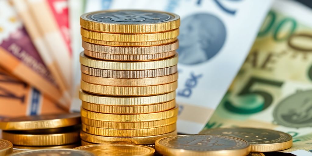 Pièces et billets de différentes devises