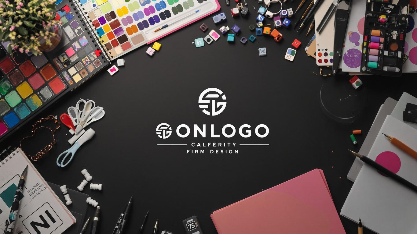 Kreativt arbeidsområde med fargepaletter og designverktøy