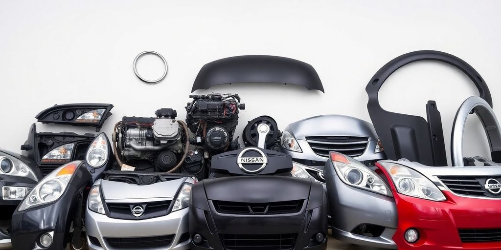 Nissan parts laid out for online purchase.