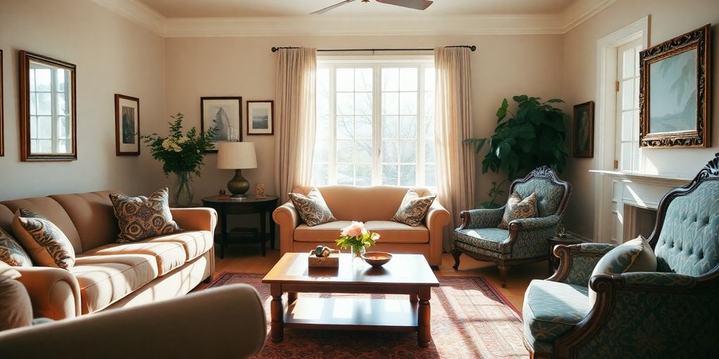 Cozy living room with stylish furniture