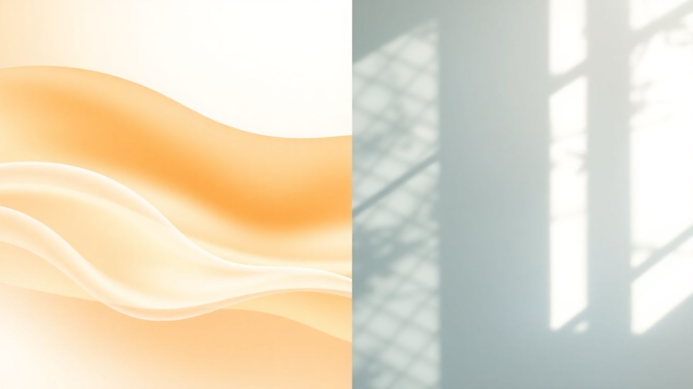 Abstract feminine wellness comparison with warm and cool tones.