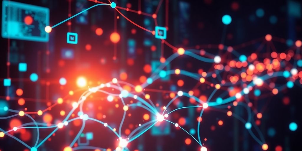 Global network of connected devices and data streams.