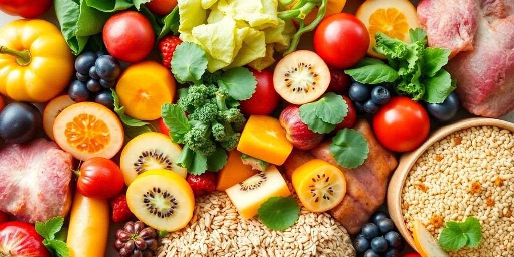 Vibrant heart-healthy foods arranged on a plate.