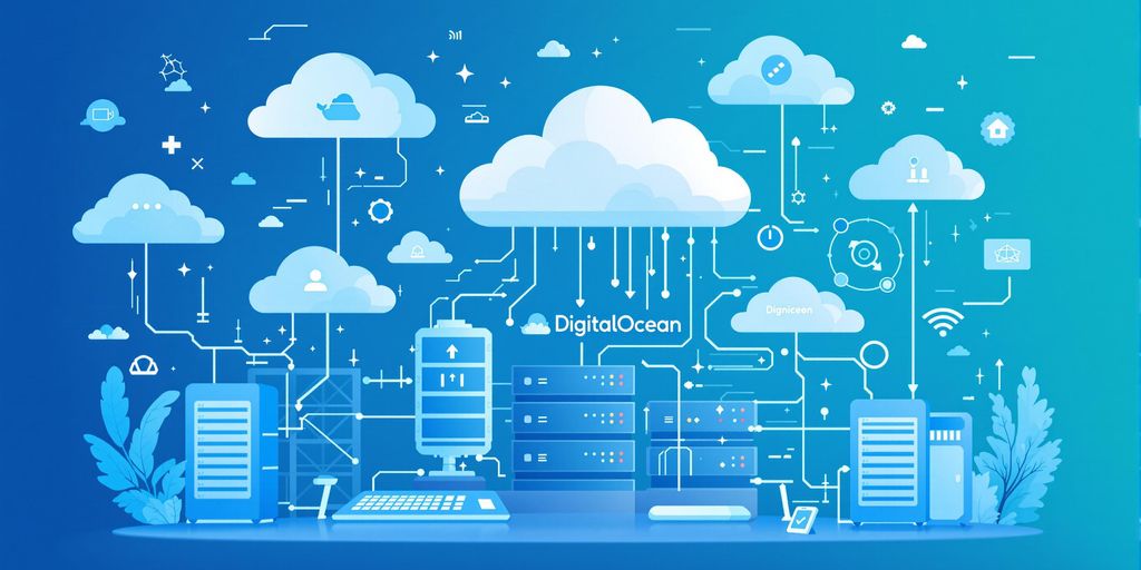 DigitalOcean cloud services illustration for mid-sized companies.
