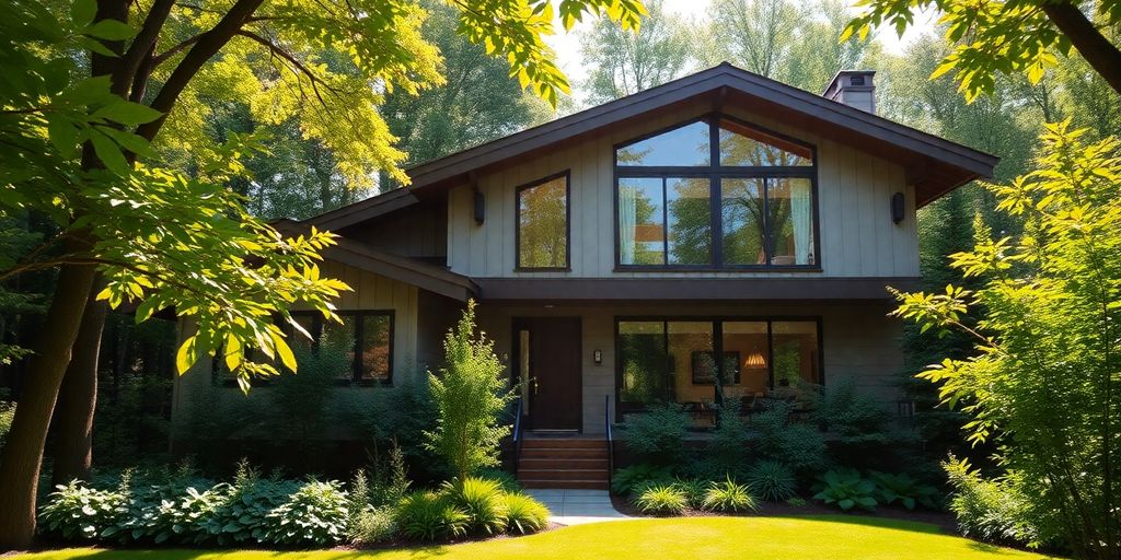 Modern sustainable home exterior in Druid Hills.