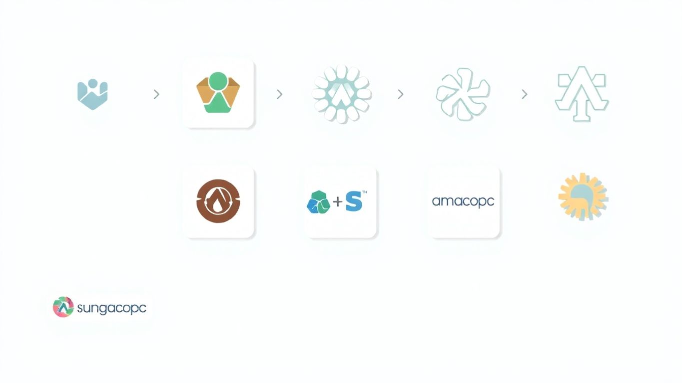 Illustrasjon av logo designprosess med myke farger.