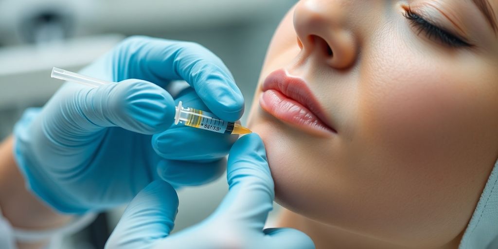 Close-up of a medical professional administering Botox.