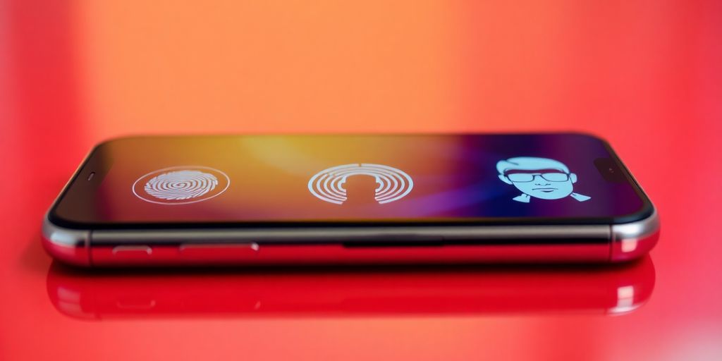 Smartphone mit Sicherheitsfunktionen und Datenschutzoptionen.