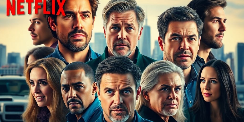 Dynamic characters from Startup Netflix cast in vibrant collage.