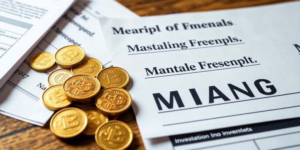 Pièces d'or et documents de fonds communs de placement.
